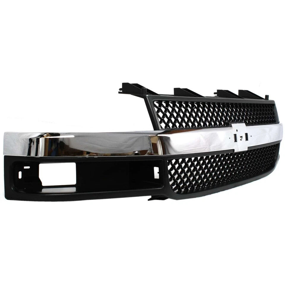 Front Grille Assembly + Headlight Kit For 2003-21 Chevy Express / GMC Savana Van