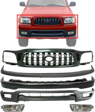 Load image into Gallery viewer, Front Bumper Primed Kit +Grille + Fog Lights LH & RH For 01-04 Toyota Tacoma 4WD