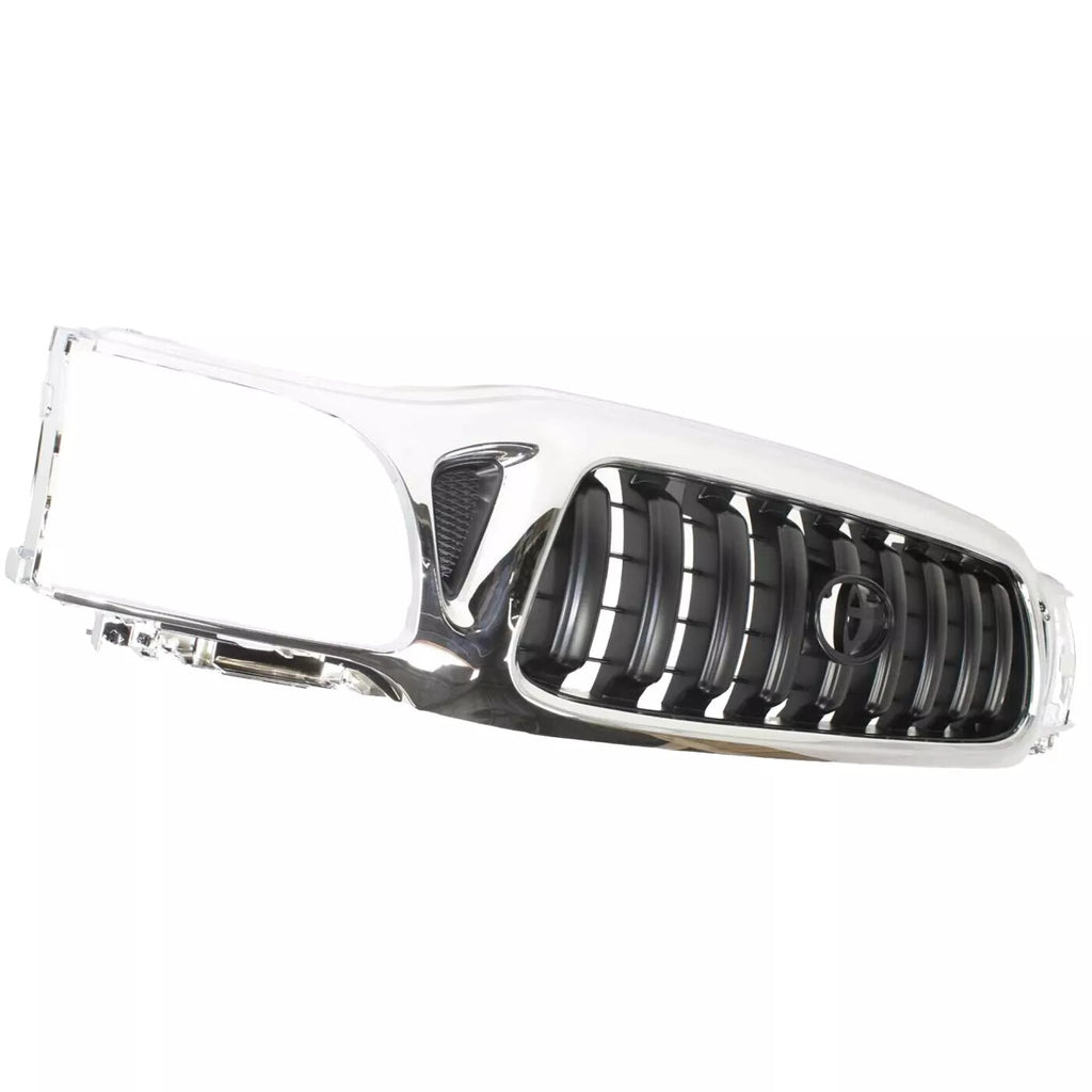 Front Chrome Grille with Black Insert + Bumper Kit For 2001-2004 Toyota Tacoma