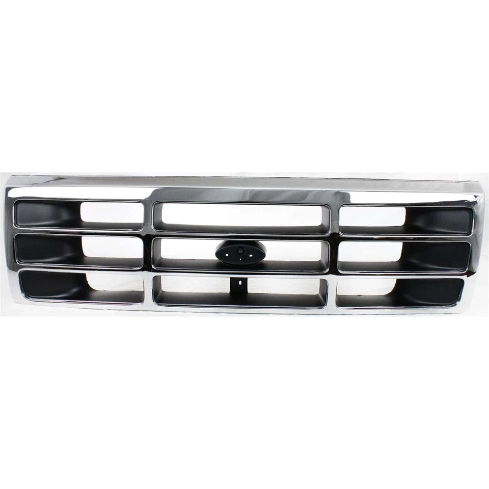 Front Grille Chrome + Headlight &Corner Lamps + Bezels For 1992-97 Ford F-Series