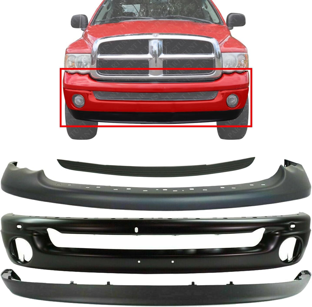 Front Bumper Primed Steel Kit For 2002-2005 Dodge Ram 1500 / 2003-2005 2500 3500