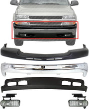 Load image into Gallery viewer, Front Bumper+Upper Cap+Valance +Fog lights For 2001-2002 Silverado 2500HD 3500HD
