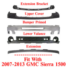 Load image into Gallery viewer, Front Bumper Chrome Steel Complete Kit For 2007-2013 GMC Sierra 1500 Pickup