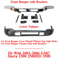 Load image into Gallery viewer, Front Chrome Steel Bumper w/ Brackets + Valance For 2003-07 GMC Sierra 1500-3500