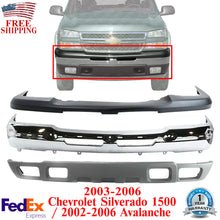 Load image into Gallery viewer, Front Bumper Chrome Steel Kit For 2003-2006 Chevrolet Silverado 1500 Avalanche