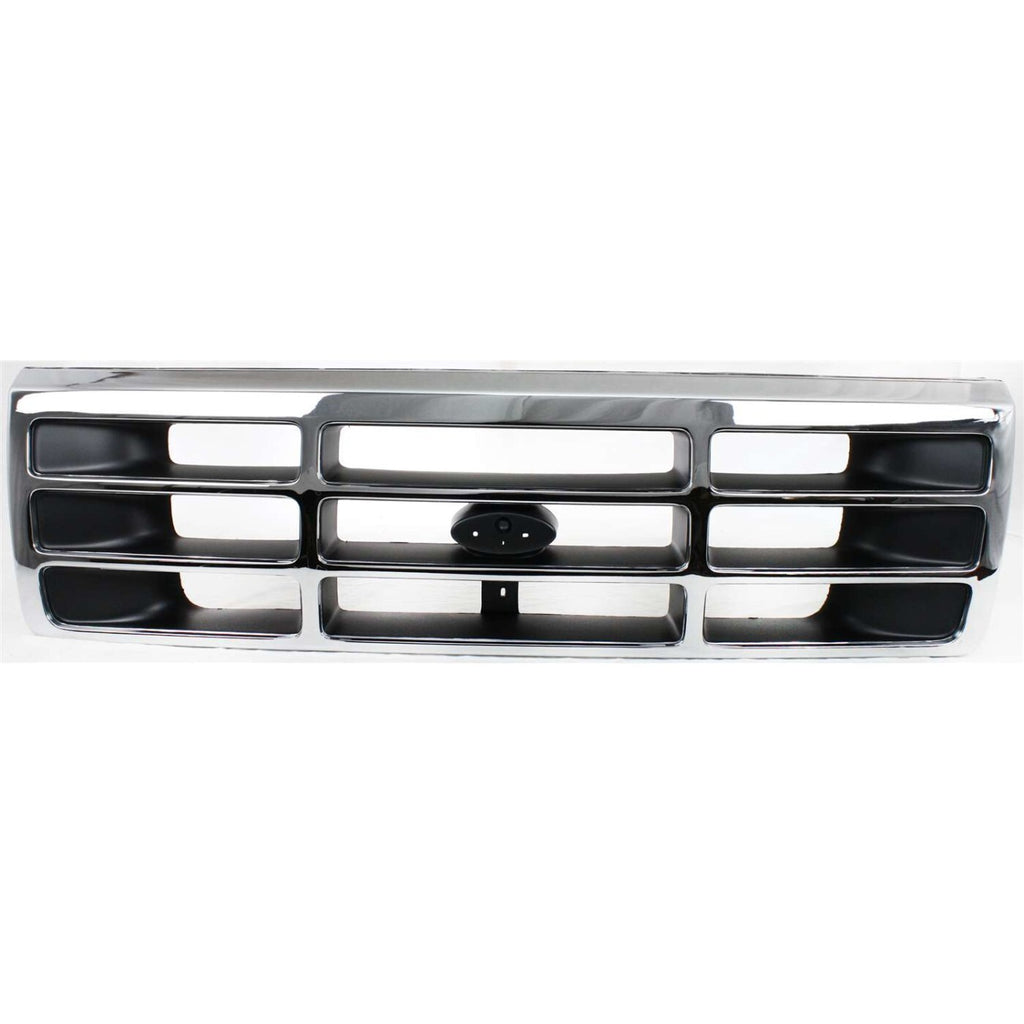 Front Chrome Grille with Headlight Doors Kit For 1992-1996 Ford F-150 Bronco