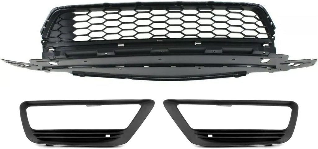 Front Bumper Lower Grille + Fog Light Covers Primed For 2013-2015 Honda Accord