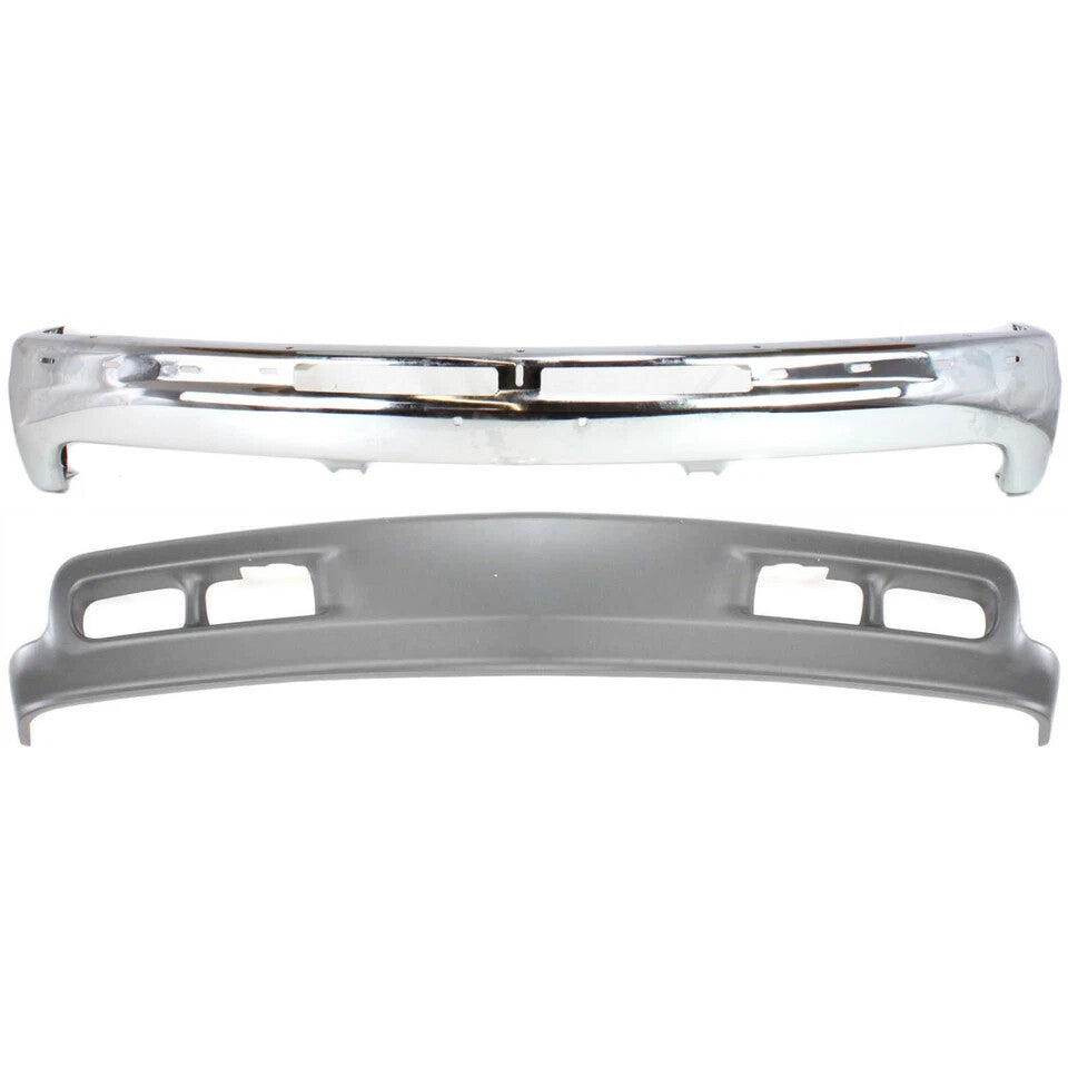Front Bumper Chrome Steel Kit For 1999-2002 Silverado 1500/Tahoe Suburban