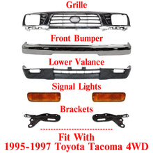 Load image into Gallery viewer, Front Bumper Chrome Steel Kit +Grille +Signal Lights For 1995-1997 Toyota Tacoma