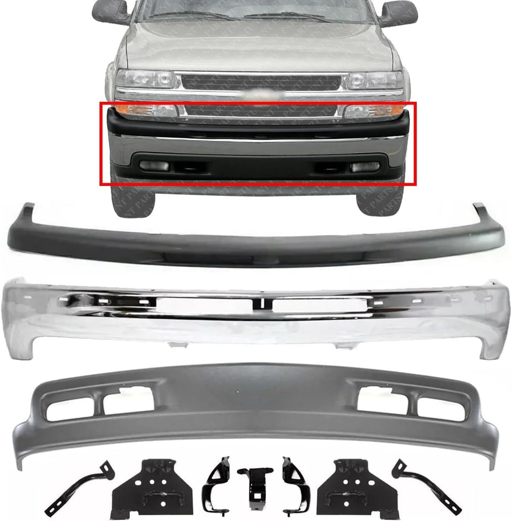 Front Bumper Chrome Steel Valance Bracket For 1999-02 Chevy Silverado 1500 Tahoe