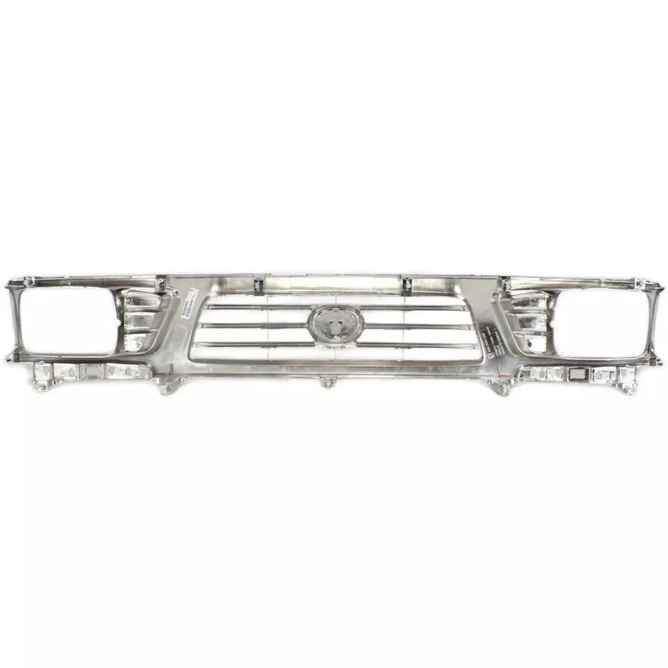 Front Bumper Chrome Steel Kit +Grille +Signal Lights For 1995-1997 Toyota Tacoma