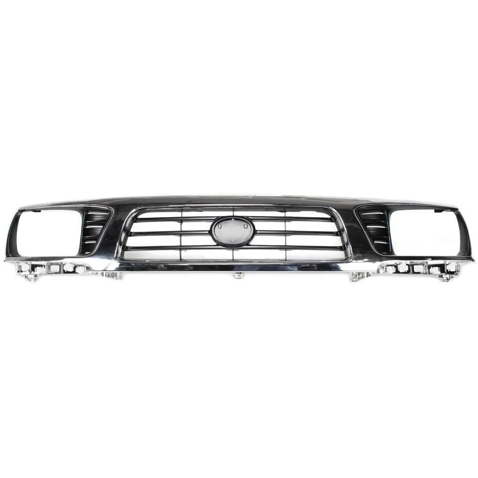 Front Bumper Chrome Steel Kit +Grille +Signal Lights For 1995-1997 Toyota Tacoma