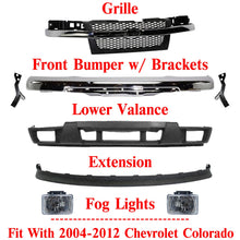 Load image into Gallery viewer, Front Chrome Bumper Kit + Fog Lights For 2004-2012 Chevy Colorado