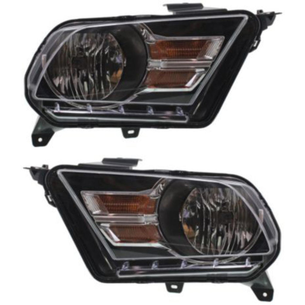 Front Headlights Set For 2010-2014 Ford Mustang