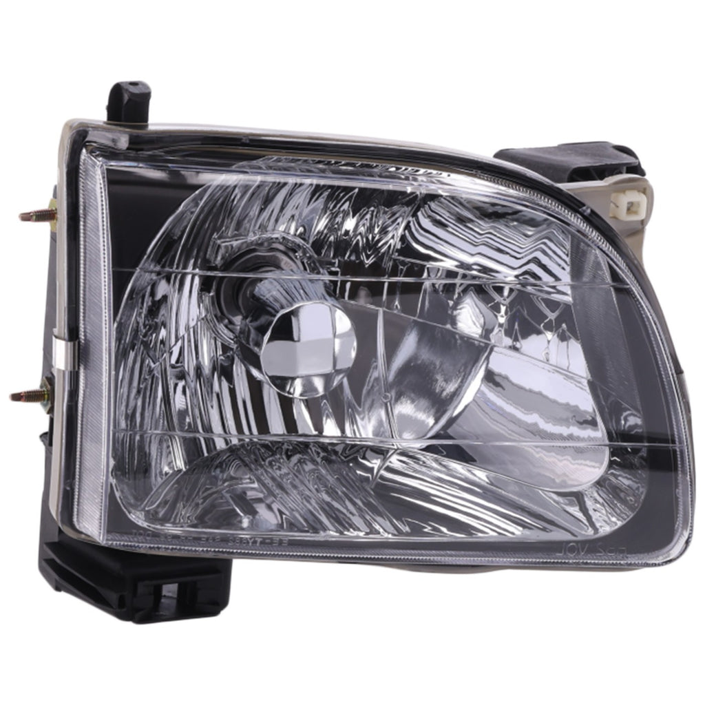 Front Chrome Grille + Black Primed Bumper + Lower Valance + Reinforcement + Headlights + Bumper Brackets for 2001–2004 Toyota Tacoma 4WD