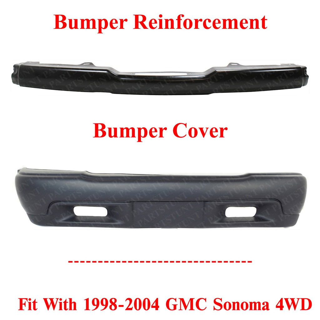 Front Bumper ReinForcement Steel Kit For GMC Sonoma 1998-2004 4WD