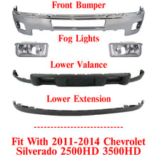 Load image into Gallery viewer, Front Bumper Chrome Steel Kit For 2011-2014 Chevrolet Silverado 2500HD 3500HD