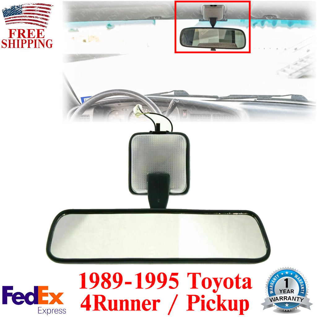 Inside Rear View Mirror with Light For 1989-1995 Toyota 4Runner / Pickup
