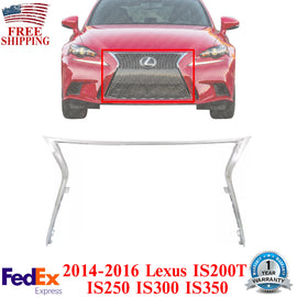 Front Grille Chrome Molding Trim For 2014-2016 Lexus IS200T IS250 IS300 IS350