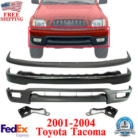 Front Bumper Primed + Filler + Valance + Brackets For 2001-2004 Toyota Tacoma