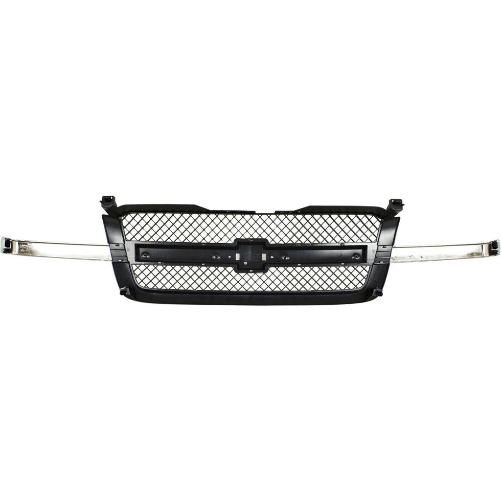 Front Bumper Chrome Steel Kit w/ Headlights Grille For 2003-2006 Silverado 1500
