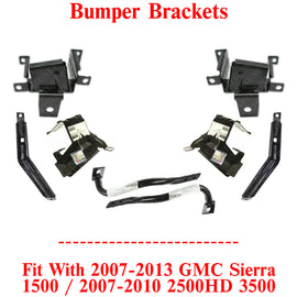 Front Bumper Brackets 8 Pcs Kit For 2007-2013 GMC Sierra 1500/ 07-10 2500HD 3500