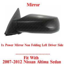 Load image into Gallery viewer, Front Power Mirror Left Driver Side Primed For 2007-2012 Nissan Altima Sedan