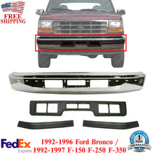 Load image into Gallery viewer, Front Bumper Chrome + Bumper Molding For 92-97 Ford F-150-350 /92-96 Ford Bronco