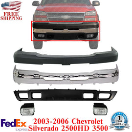 Front Bumper Kit with Foglights For 2003-2006 Chevrolet Silverado 2500HD 3500
