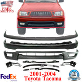 Front Bumper Primed Kit With Brackets & Retainer Pair For 01-04 Toyota Tacoma