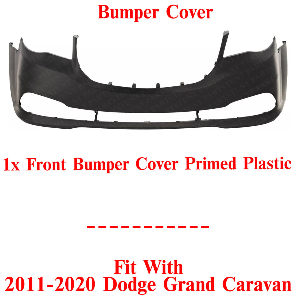 Front Bumper Cover Primed For 2011-2020 Dodge Grand Caravan