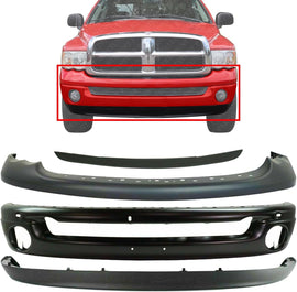 Front Bumper Primed Steel Kit For 2002-2005 Dodge Ram 1500 / 2003-2005 2500 3500