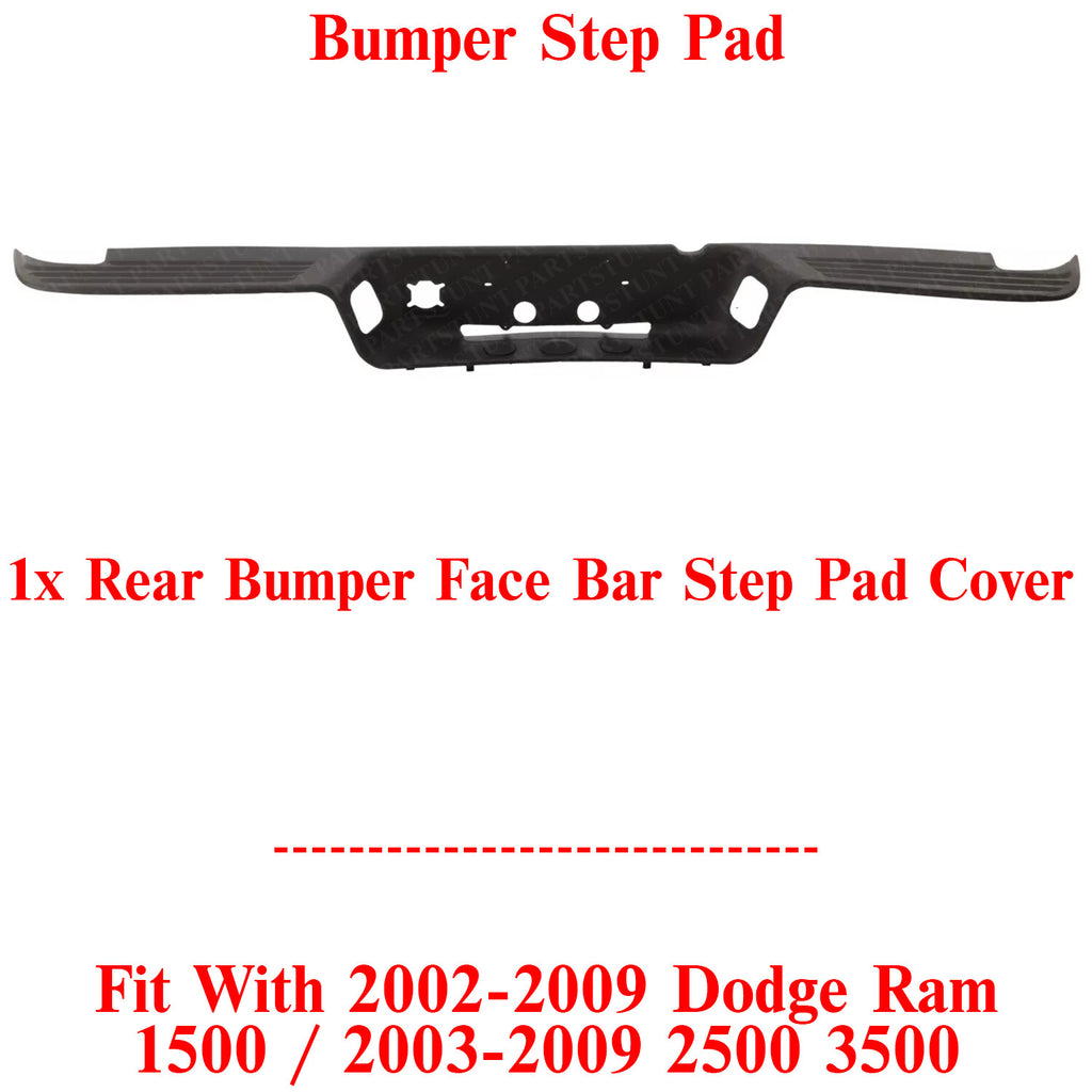 Rear Bumper Face Bar Step Pad Cover Black For 2002-2009 Dodge Ram 1500 2500 3500
