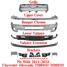 Load image into Gallery viewer, Front Bumper Kit + Grille + Brackets Set For 2011-14 Chevy Silverado 2500HD 3500