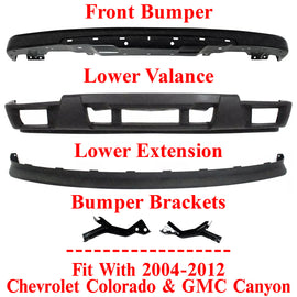 Front Bumper Primed Kit For 2004-2012 Chevrolet Colorado - GMC Canyon