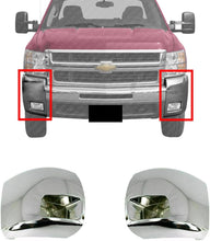 Load image into Gallery viewer, Set of 2 Front Bumper Chrome End Caps For 2007-2010 Chevy Silverado 2500HD 3500