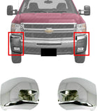 Set of 2 Front Bumper Chrome End Caps For 2007-2010 Chevy Silverado 2500HD 3500