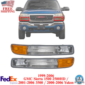 Front Parking Turn Signal Lights For 1999-2006 GMC Sierra Yukon XL