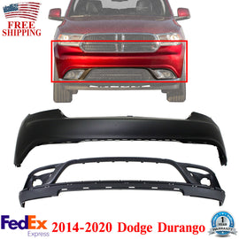 Front Bumper Cover Upper and Lower For 2014-2020 Dodge Durango