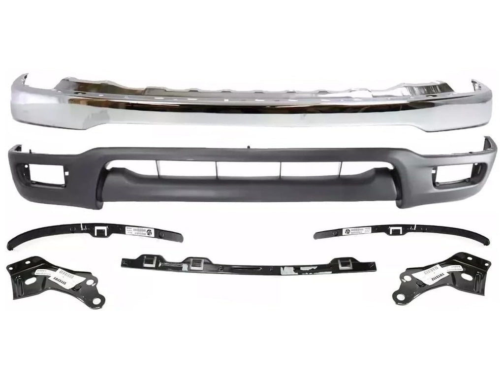 Front Bumper Chrome Kit with Brackets & Retainer Set For 2001-2004 Toyota Tacoma