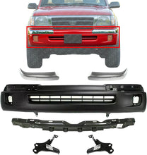 Load image into Gallery viewer, Front Bumper Primed + Trim End Bracket Kit For 1998-2000 Toyota Tacoma 6 Pcs