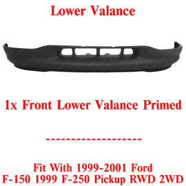 Front Lower Valance Primed For 1999-2001 Ford F-150 1999 F-250 Pickup RWD 2WD