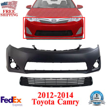Load image into Gallery viewer, Front Bumper Cover Primed + Grille Textured Plastic For 2012-2014 Toyota Camry