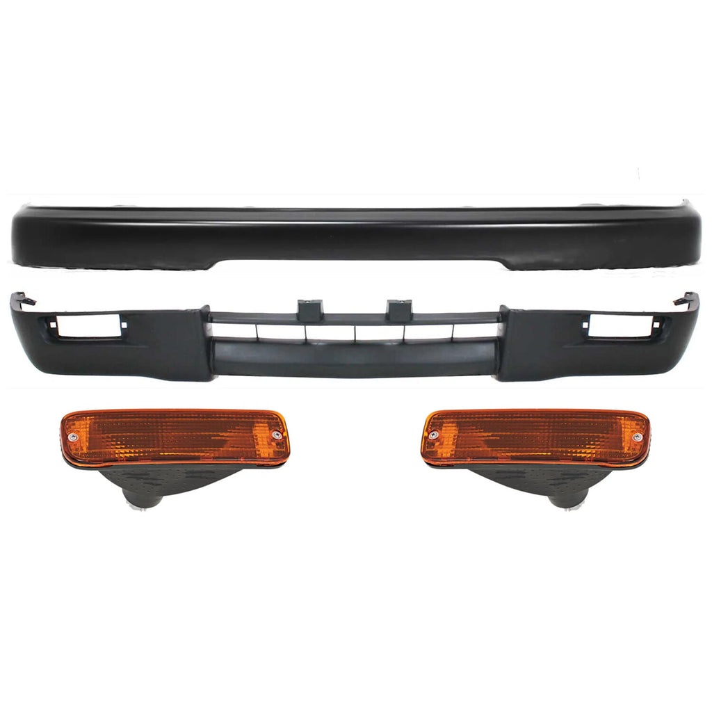 Front Bumper Primed Steel + Signal + Lower Valance For 95-1997 Toyota Tacoma 4WD