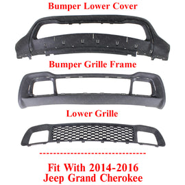Front Bumper Cover Kit For 2014-2016 Jeep Grand Cherokee
