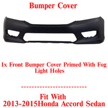Load image into Gallery viewer, Front Bumper Cover Primed For 2013-2015 Honda Accord Sedan