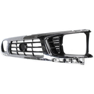 Grille Chrome Shell with Painted Black Insert For 1995-1997 Toyota Tacoma 4WD