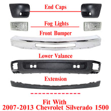 Load image into Gallery viewer, Front Bumper Kit +Valance +Fog Lights + End Cap For 2007-13 Chevy Silverado 1500