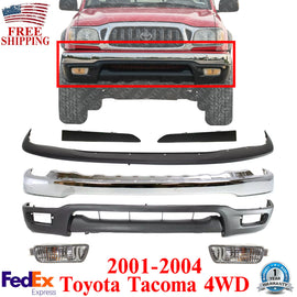 Front Chrome Bumper Kit With Signal Lights For 2001-2004 Toyota Tacoma
