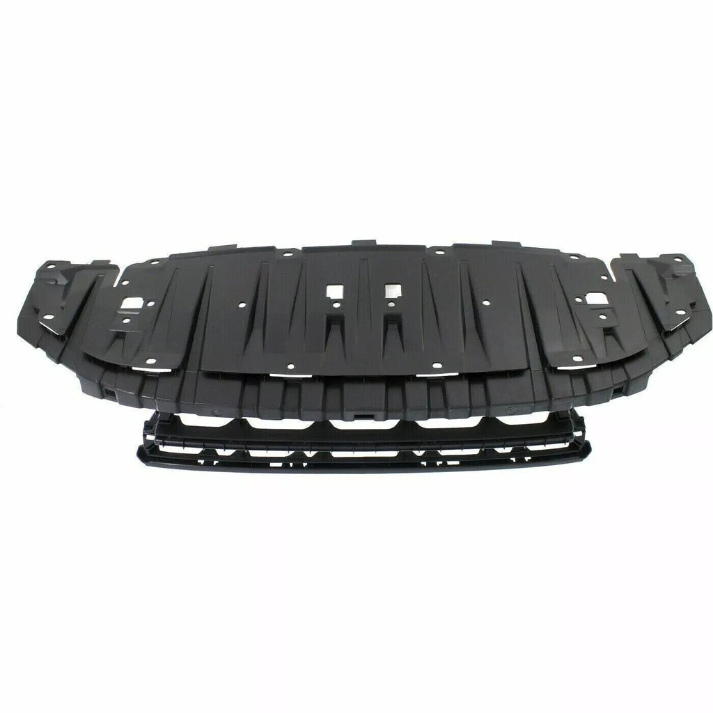 Front Bumper Grille + Molding + Fog Light Covers For 2013-2015 Honda Civic Sedan